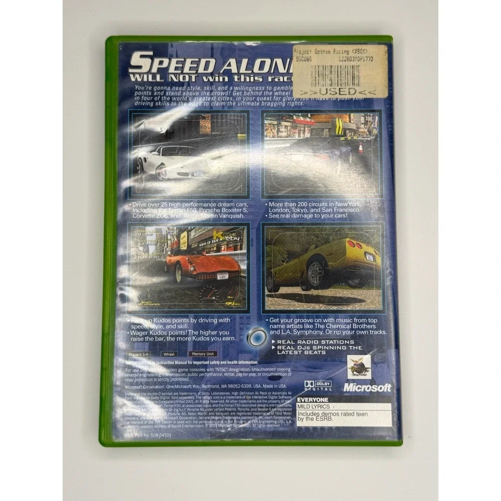 * Project Gotham Racing (Microsoft Original Xbox) Complete CIB